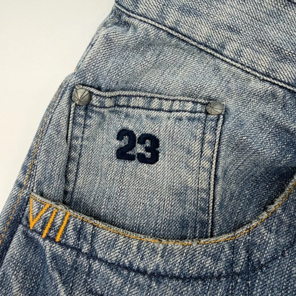 Jordan VTG Denim Shorts Mens 44 Blue Baggy Y2K Jumpman 23 Embroidered‎ Jorts